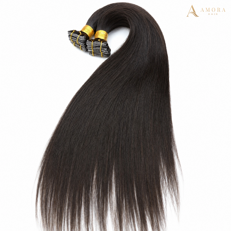 Natural Straight Invisible Tape-In Hair Extensions