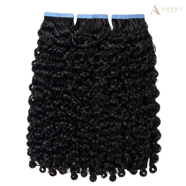Burmese Curly Normal Tape In Hair Extensions