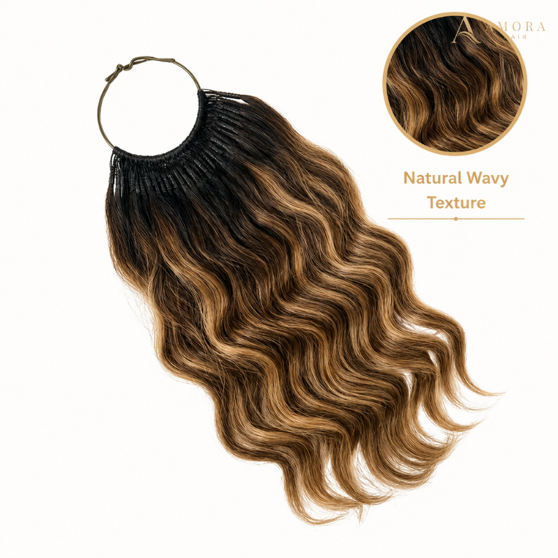 Natural Wavy Micro Ring Hair Extensions