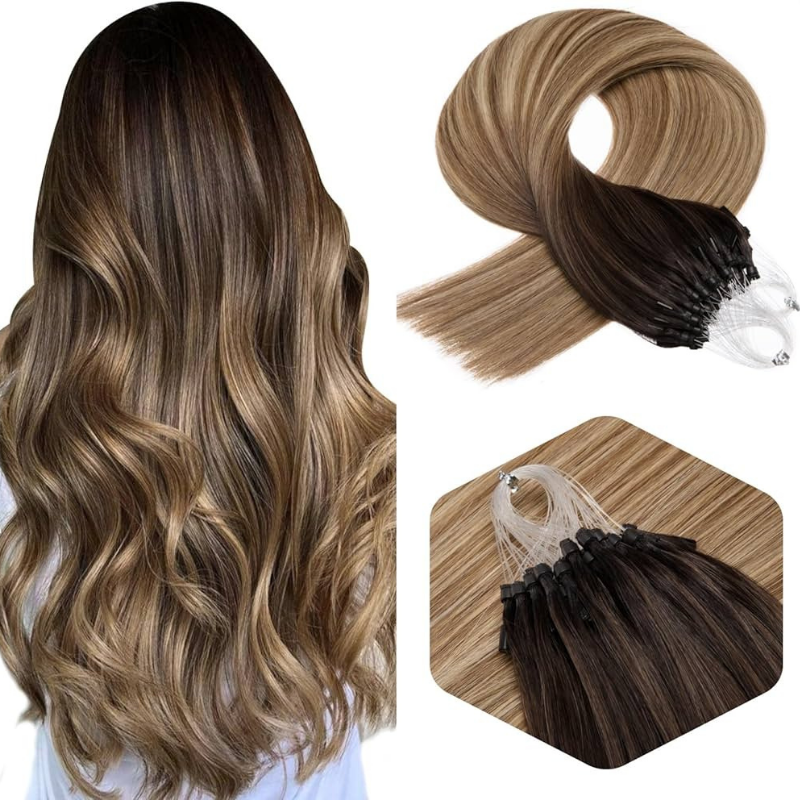 Natural Straight Micro Loop Hair Extensions